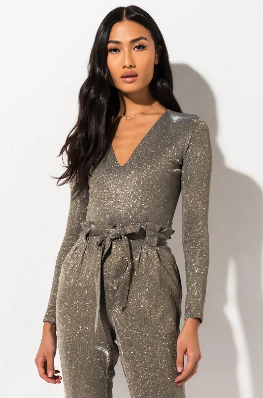 Timeless Women's Fashion Styles SEXY SHINE DRESSY BODYSUIT SILVER MULTI