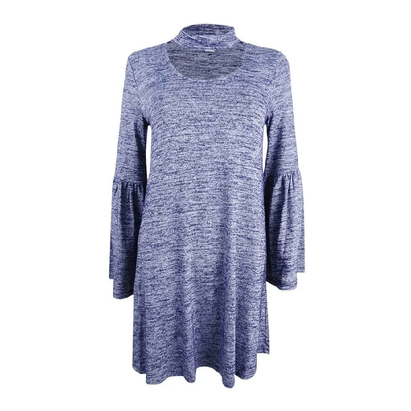 Graceful Fashion Kensie Women's Space-Dyed Choker Dress (S, Midnight Navy)