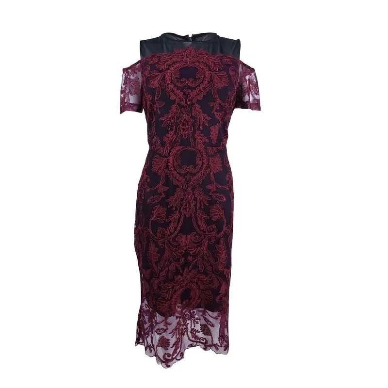 Chic & Cozy Apparel JAX Women's Illusion Mesh Embroidered Dress