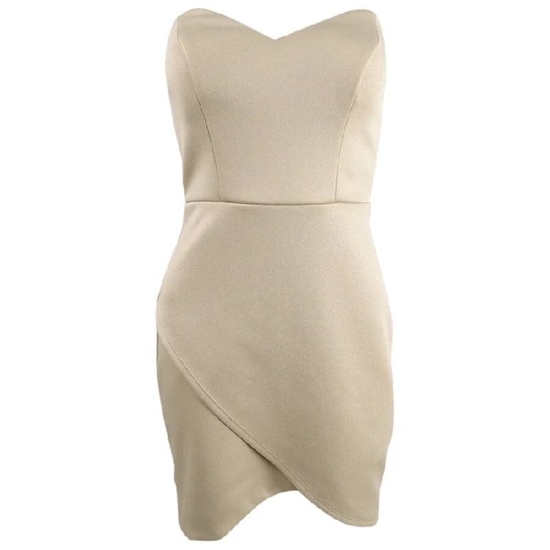 Women's Trendy Clothing City Studios Juniors' Strapless Wrap-Skirt Dress