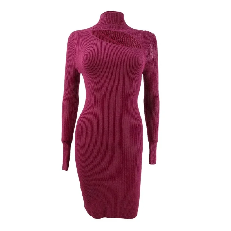 Effortless Chic for Women Guess Women's Zemira Pointelle Dress (L, Sweet Syrah)