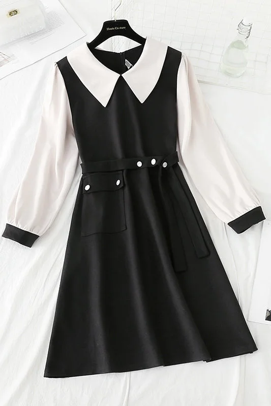 Women's Activewear for Exercise and Sports Korean Lapel bottomed dress is fashionable and slim  4793