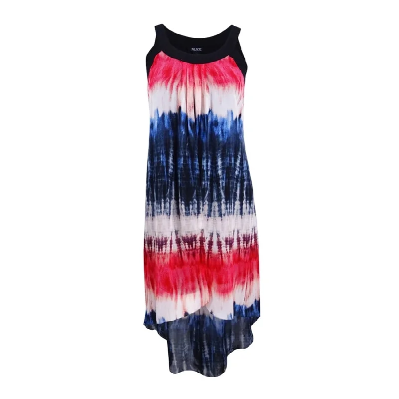 Sporty Streetwear SL Fashions Women's Tie Dyed Chiffon High-Low Dress