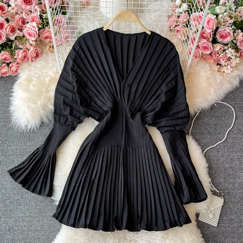 Timeless Women's Outfit High end temperament pleated white dress  2729