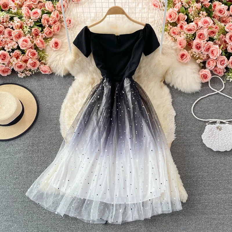Women's Cozy Clothes Cute A line tulle short dress fashion dress  450