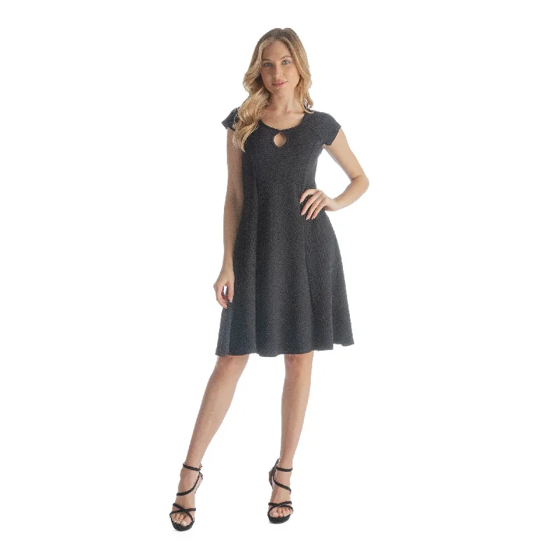 Stylish Clothes For Women 24seven Comfort Apparel Scoop Neck A Line Dress with Keyhole Detail