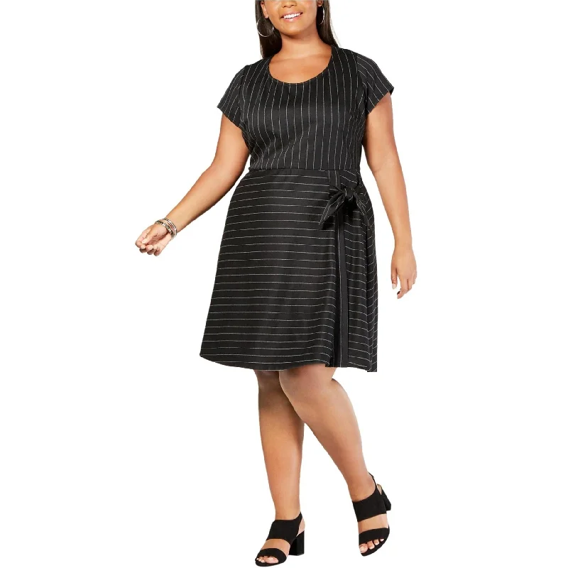 Trendy Fashion For Women Love Squared Womens Side-Tie A-line Dress, Black, 1X