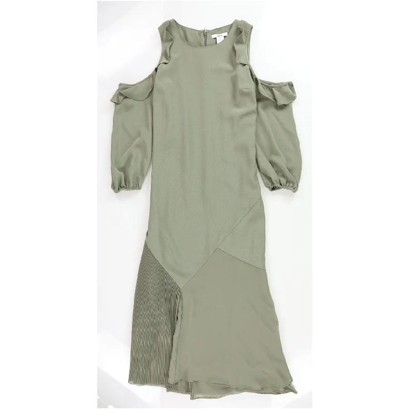 Women's Casual and Dressy Outfits bar III Womens Cold Shoulder A-line Dress, Green, XX-Small