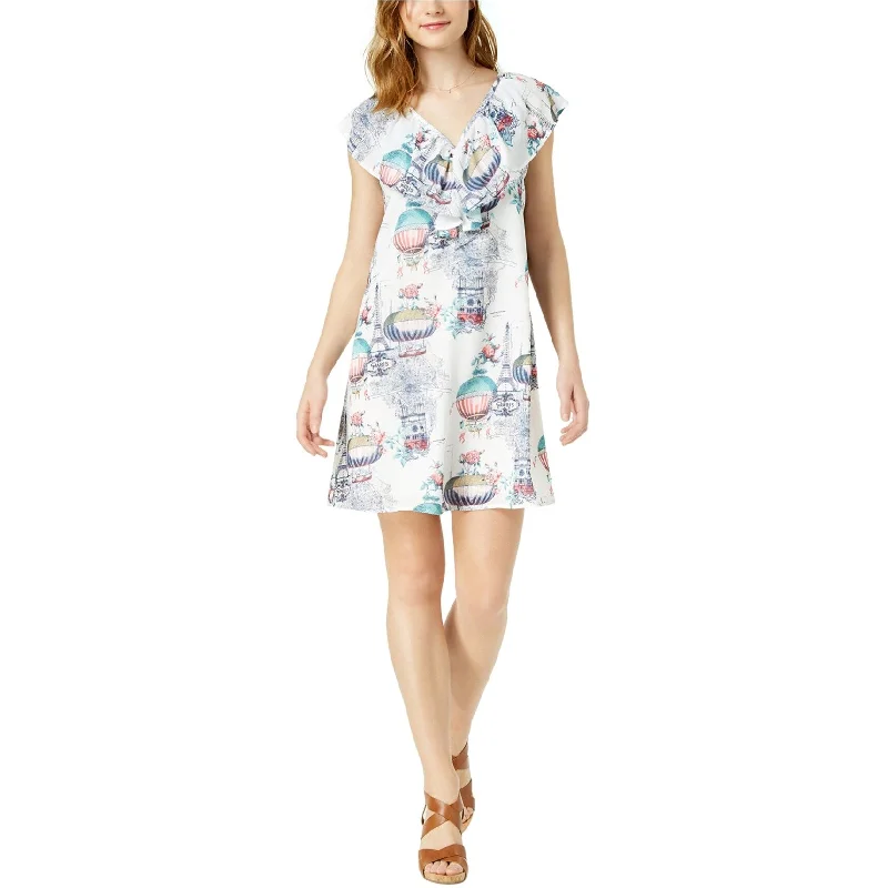 Chic Women's Garments maison Jules Womens French Balloon Print Flounce Dress, Multicoloured, X-Small