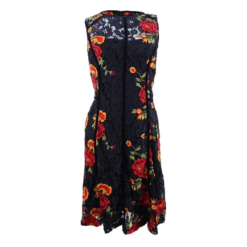 Women's Elegant Outfit Laundry By Shelli Segal Women's Floral Lace A-line Dress