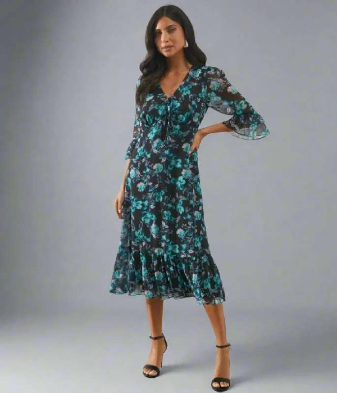 Sale On Sale Floral Print Tiered Tea Dress