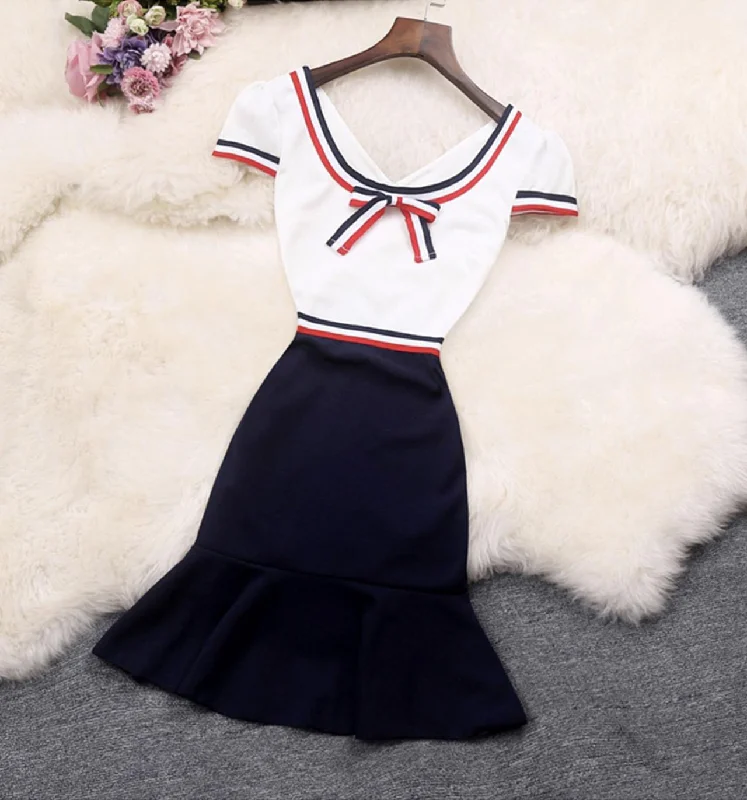Clothes Woman Cute A line short dress fashion dress  724