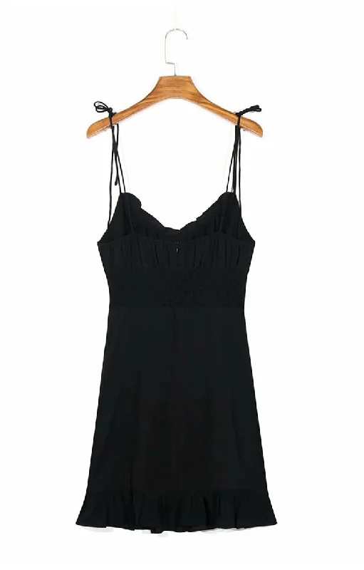 Women's Comfy Loungewear Outfit Neckline short large leak back waist strap dress  7085