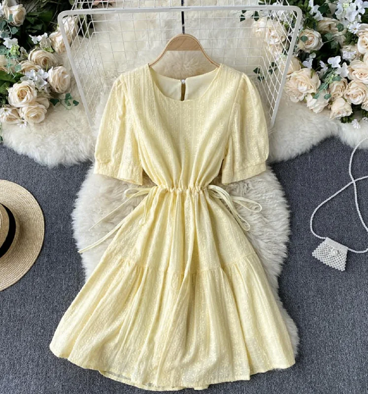 Women's Fashion Clothes Cute A line round neck short dress fashion dress  711