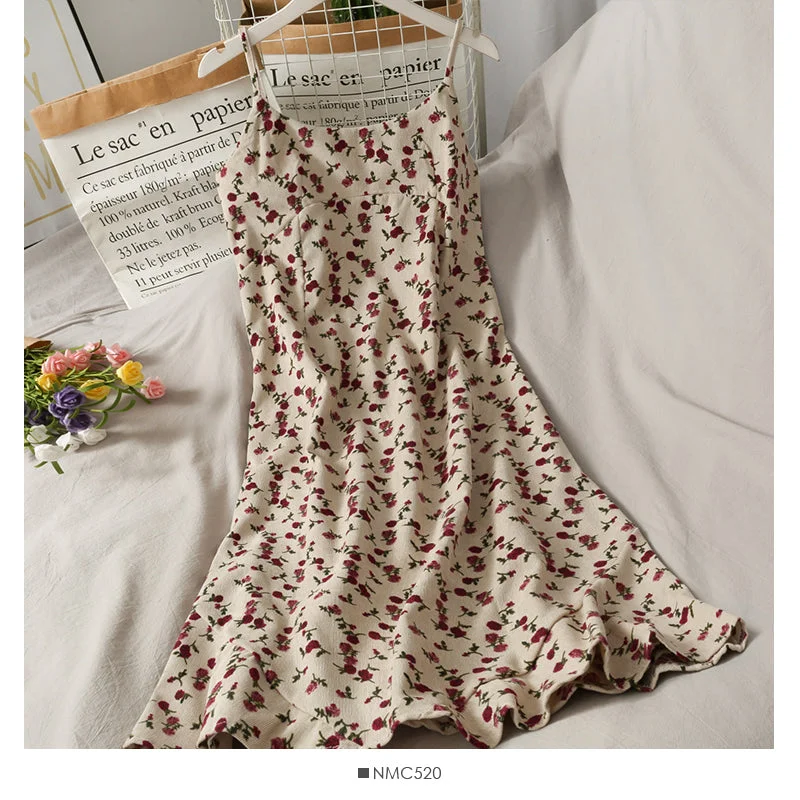 Stylish Women's Clothing Sweet printed corduroy high waist medium length beautiful back dress for women  2675