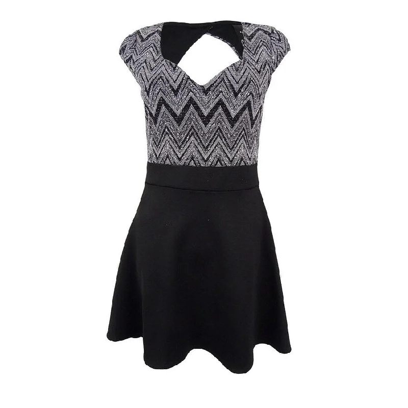Women's Office Clothing Trixxi Juniors' Glitter Chevron Dress