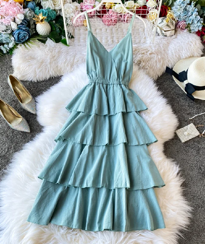 Clothes For Woman A line v neck backless dress women's dress  1058