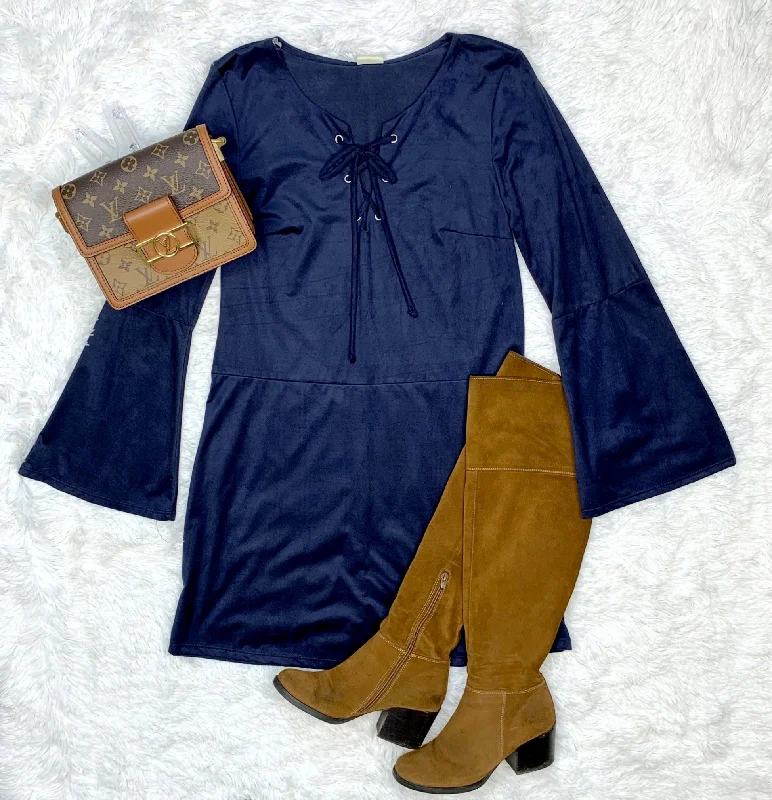 Women's Trendy Casual Clothes Keeping Me Company Dress: Navy