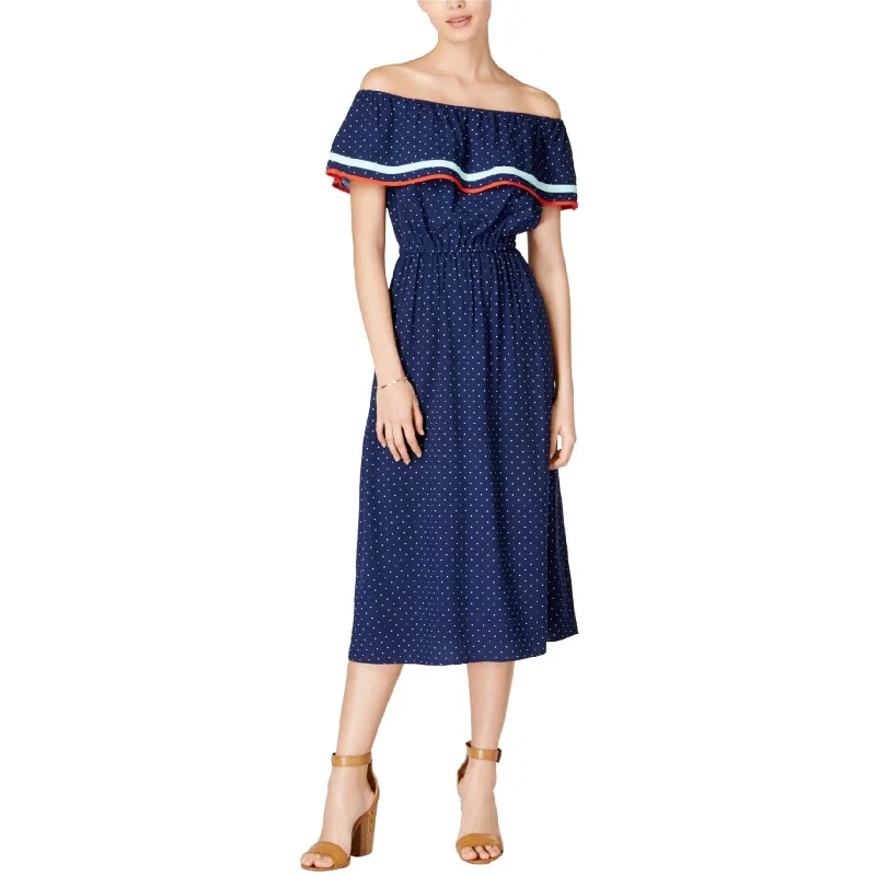Women's Elegant Outfit maison Jules Womens Fiesta Off-Shoulder Dress, Blue, Small