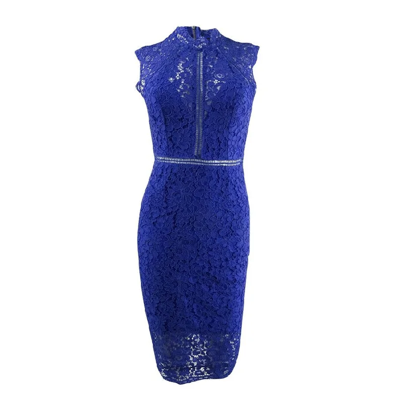 Trendy Women's Wear Bardot Women's Lace Illusion Sheath Dress