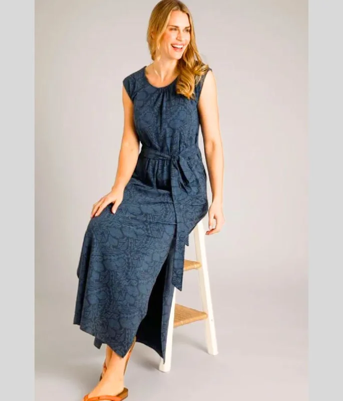 Comfortable Outfit For Women Navy Galia Print Jersey Maxi Dress