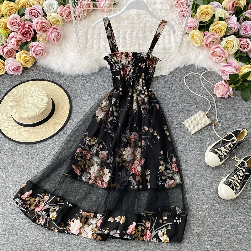 Casual Women's Clothing Online Cute floral A line short dress fashion dress  566