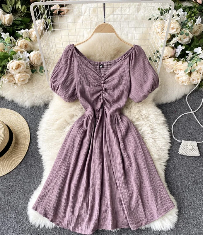 Women's Clothes Cute v neck short dress fashion dress  737