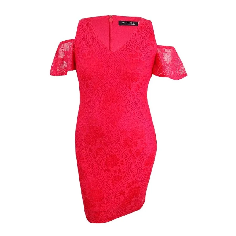 Formal Outfit For Women Guess Women's Lace Cold-Shoulder Sheath Dress