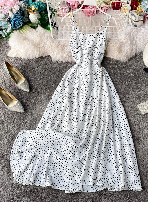 Women's Tailored Outfit Cute A line polka dot dress summer dress  1105