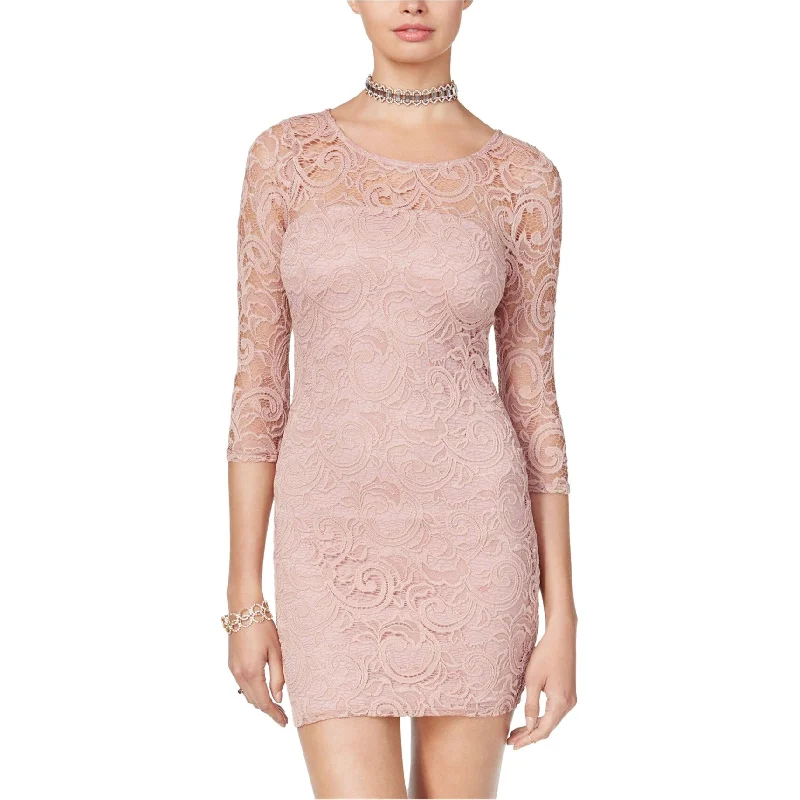 Casual Fashion Trends for Women Crystal Doll Womens Lace Sheath Dress, Pink, Small