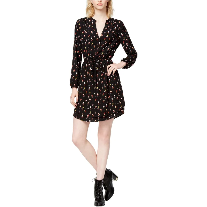Clothes For Woman maison Jules Womens Heart-Print Surplice Dress, Black, X-Small