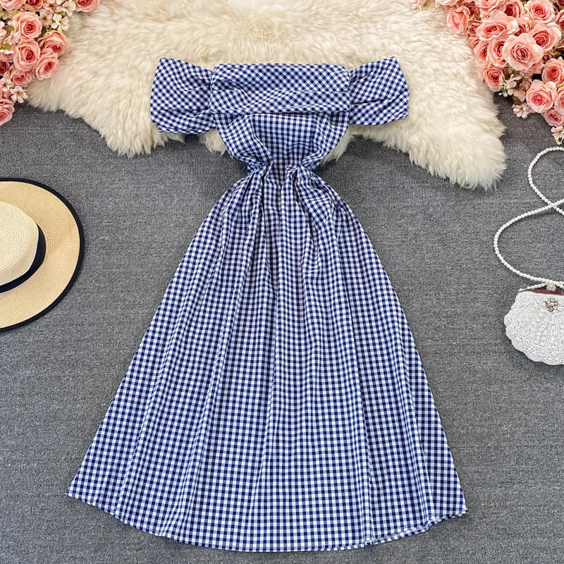 Classic Clothes For Women French Kikyo first love Plaid Dress  3066