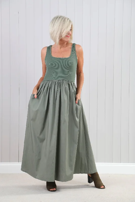 Women's Luxury Garments Venus Maxi Dress Khaki