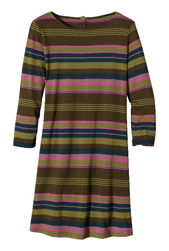 Vintage Fashion W's 3/4-Sleeved Au Bateau Dress