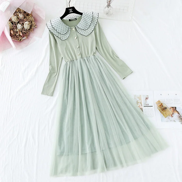 Vibrant Styles Aging baby collar dress female French first love small fragrance  4303