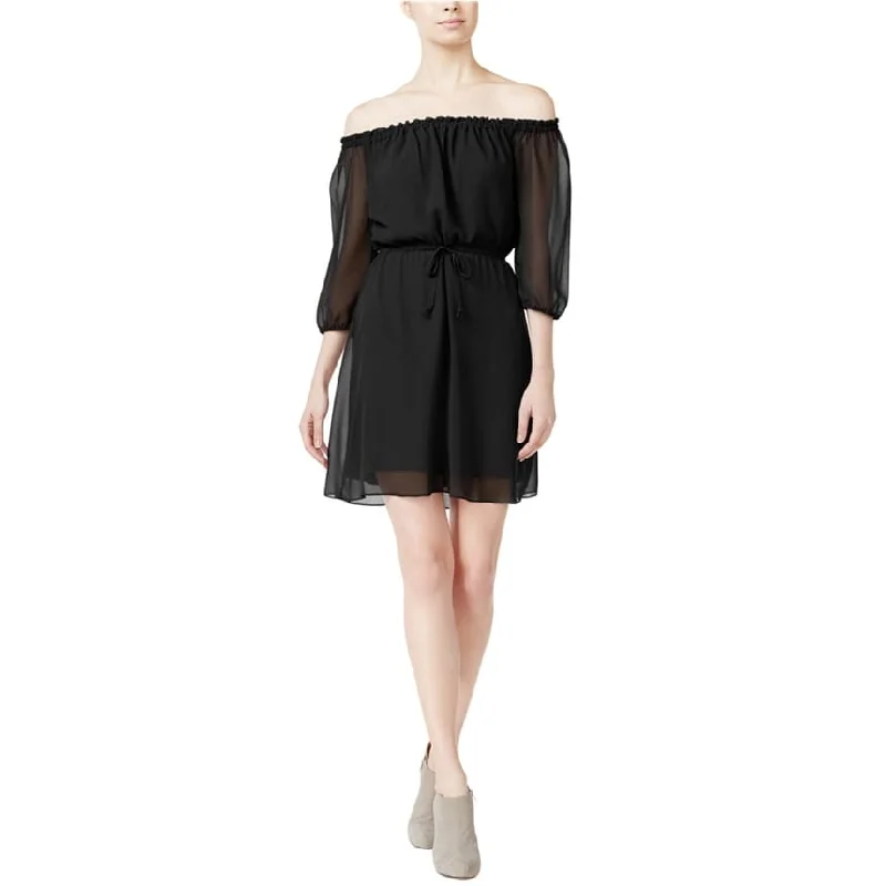 Fashionable Women's Wardrobe Kensie Womens Off One Shoulder Dress, Black, Small