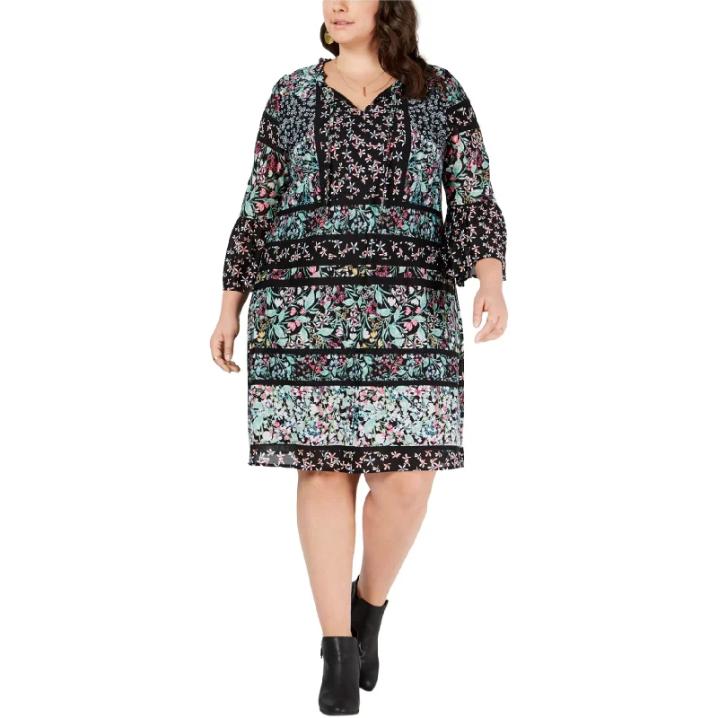 Glamorous Evening Wear Style & Co. Womens Mixed Print Sheath Dress