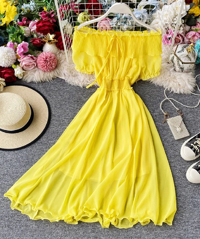 Modern Women's Fashion with Vintage Touches Cute chiffon strapless summer dress fashion dress  1114