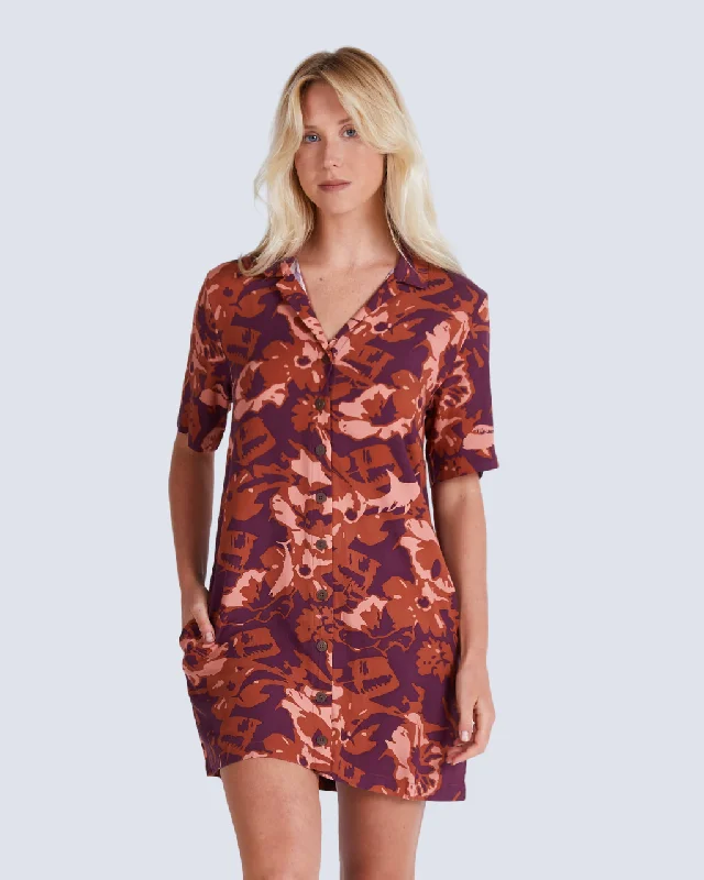 Casual Outfit For Women Seafarer Dress - Wine