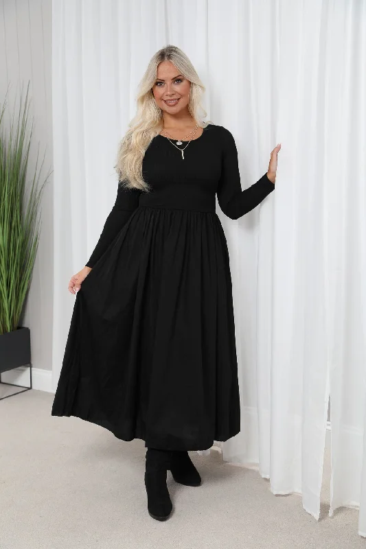 Workwear Fashion for Women Long sleeve Venus dress Black