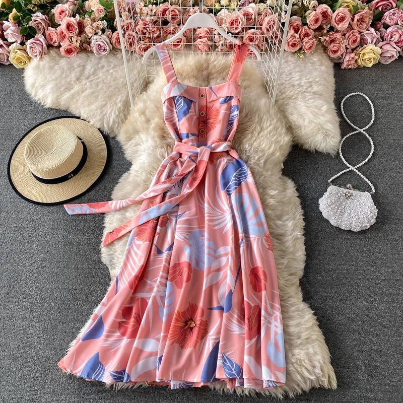 City Fashion Ruffle hem, waist closed, thin, large dress, women's dress  2941