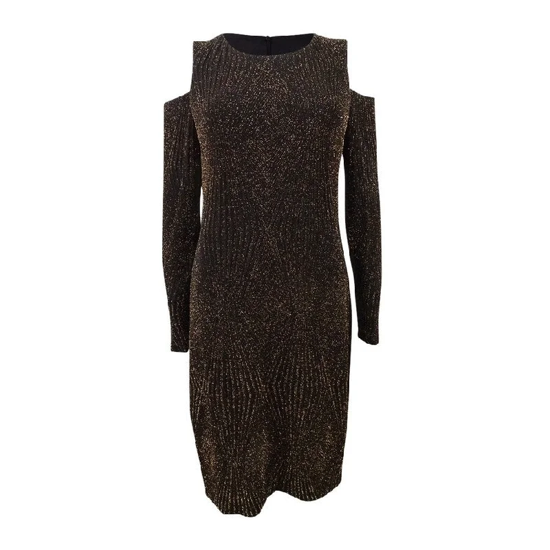 Women's Elegant Clothing Sets Connected Women's Cold-Shoulder Glitter Jacquard Dress (10, Black/Gold) Women's Elegant Clothing Sets Connected Women's Cold-Shoulder Glitter Jacquard Dress (10, Black/Gold)