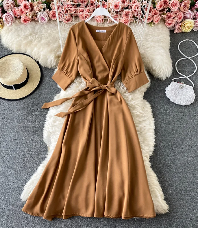 Women's Sporty Clothes Simple v neck short dress fashion dress  868