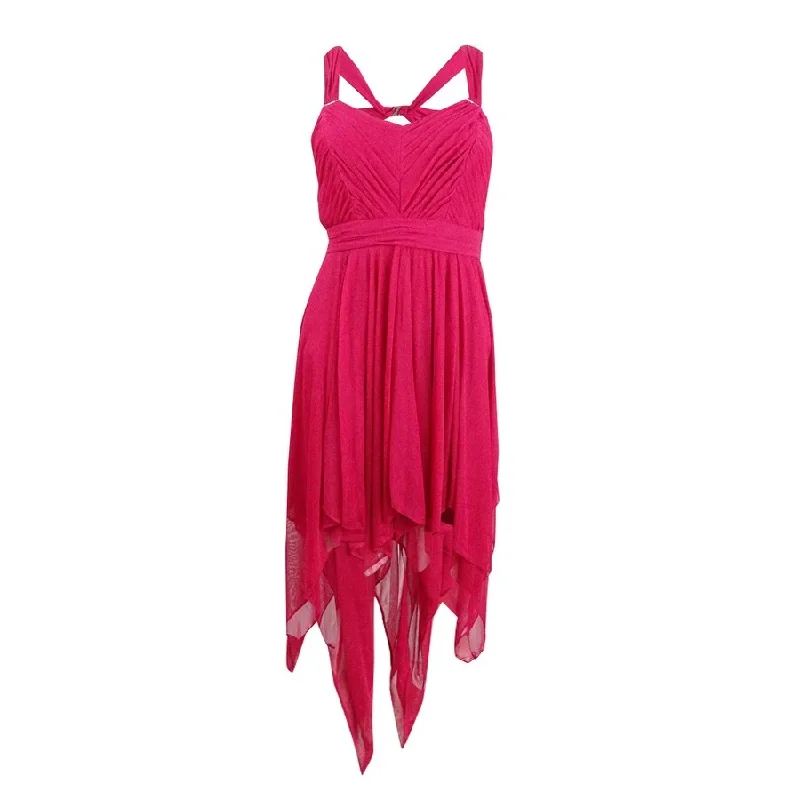 Fashion Essentials Hailey Logan Juniors' Handkerchief-Hem Dress (3/4, Raspberry)