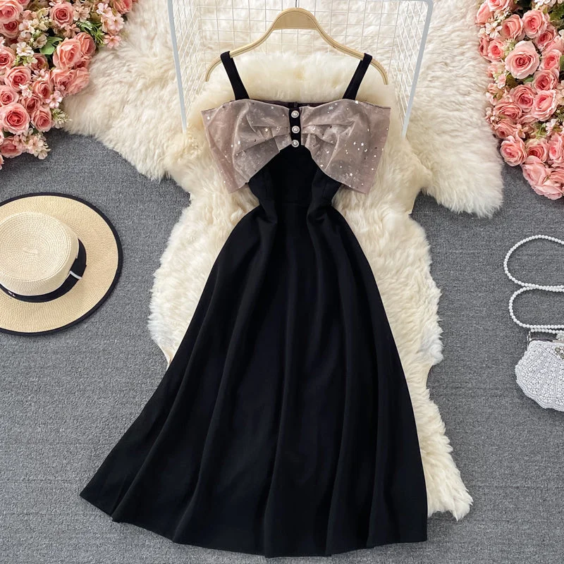Versatile Women's Fashion Cute A line off shoulder short dress fashion dress  593