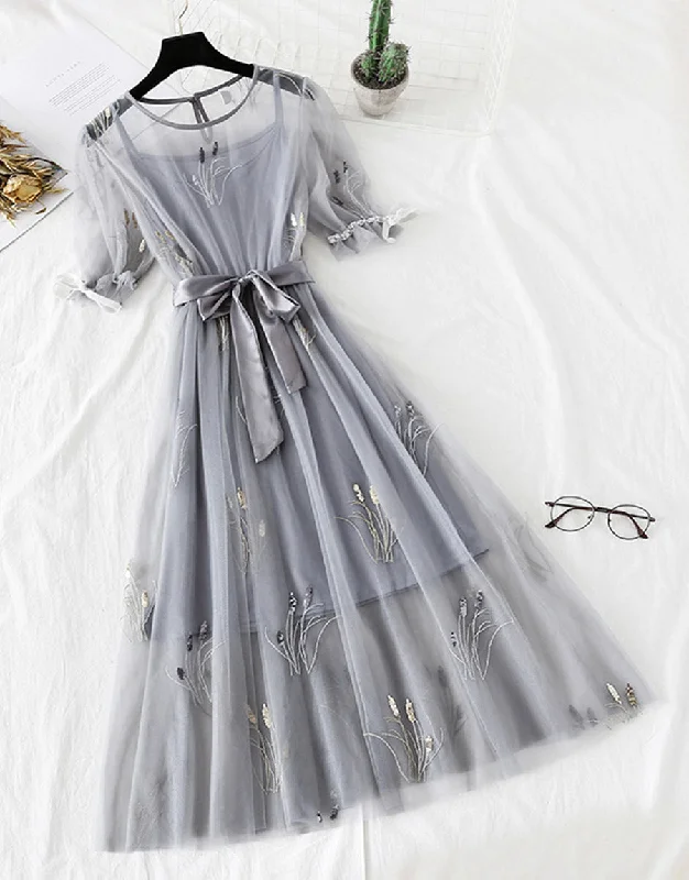 Women's Professional Clothes A line tulle dress with sequins fashion girl summer dress  1150