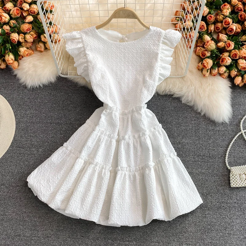 Women's Formal Event Outfit Vintage aging fly sleeve dress  3347