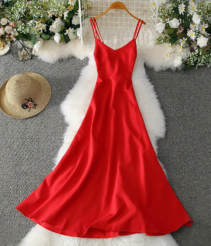 Women's Cozy Clothes A line v neck backless dress women's dress  1226