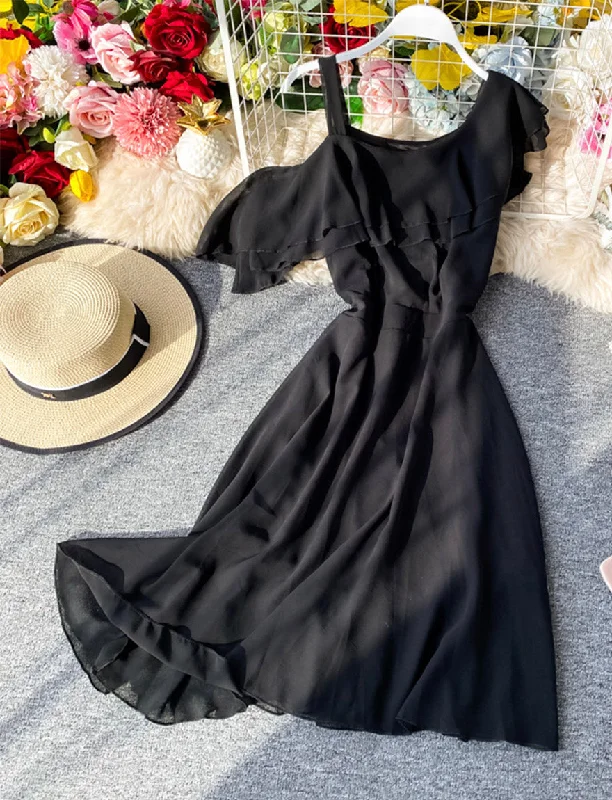 Online Boutiques Clothing Cute one shoulder chiffon dress girl dress  1169