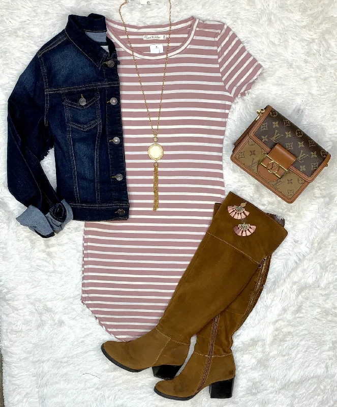 Women's High-End Clothing On the Horizon Tunic Dress: Dusty Rose